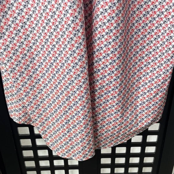 ❤️ Neiman Marcus Red Blue Bike Print Button Down Short Sleeve Shirt Men’s XXL ❤️ - Picture 10 of 16
